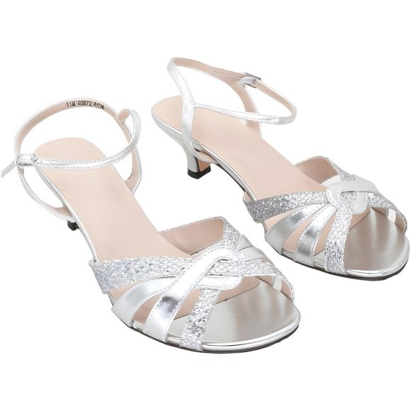 Touch Ups Women's Jane Ankle-Strap Sandal,Silver Glitter,11 M US - Picture 1 of 5